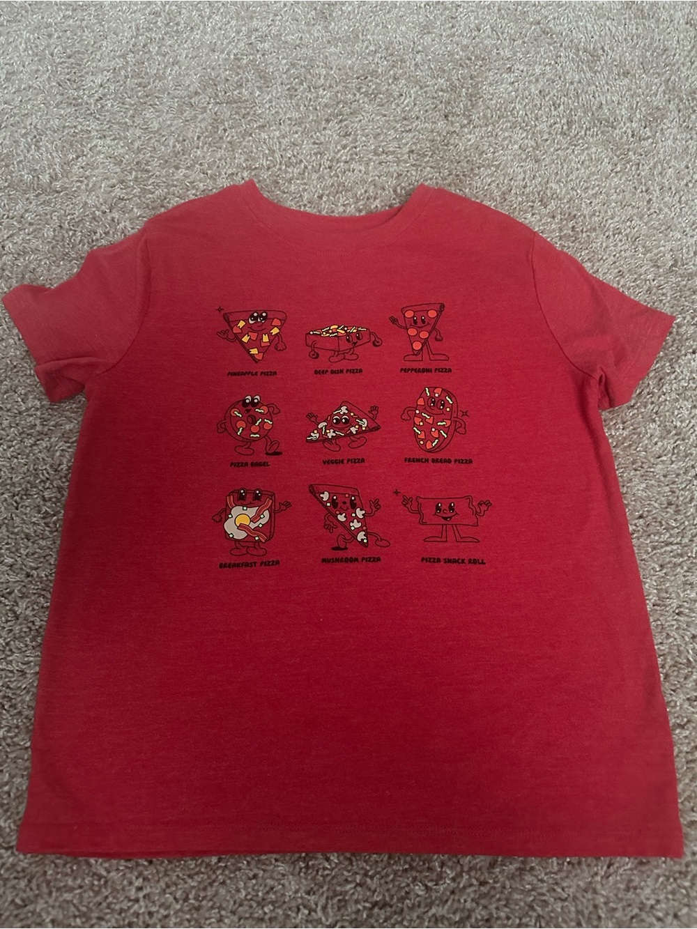 Cat & Jack Red Kids Pizza Character Tee